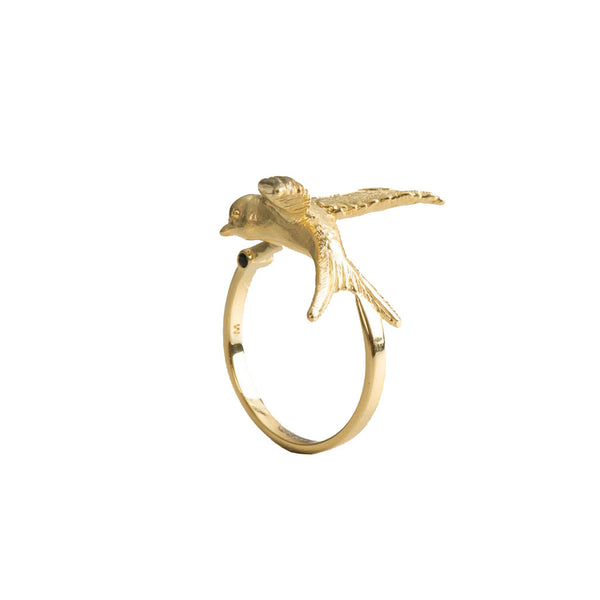 Arlette gold swallow ring