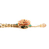 Gold enamel rose necklace