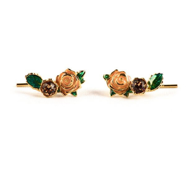 Gold wild rose ear creepers