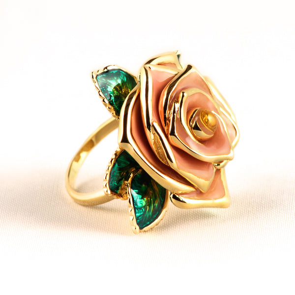 Gold rose ring
