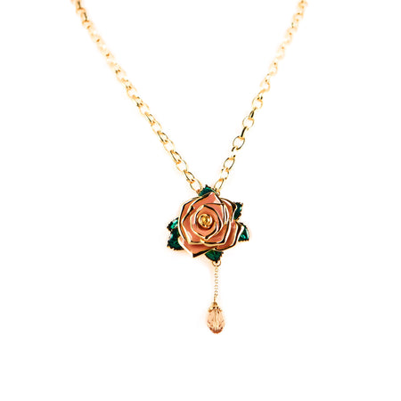 Frosted Wild Rose Necklace