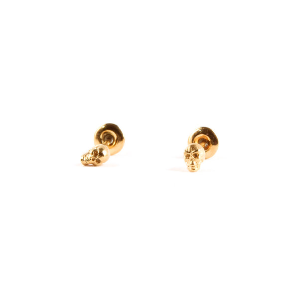 Mini Gold Skull Earring Pips